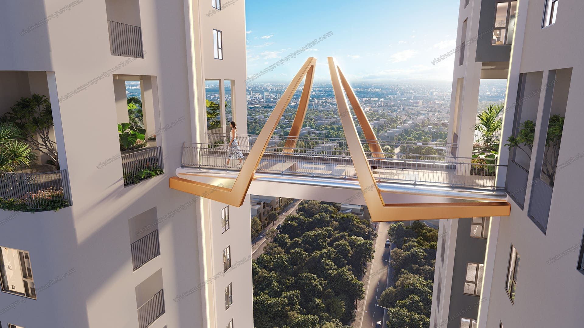 Glass sky-bridge