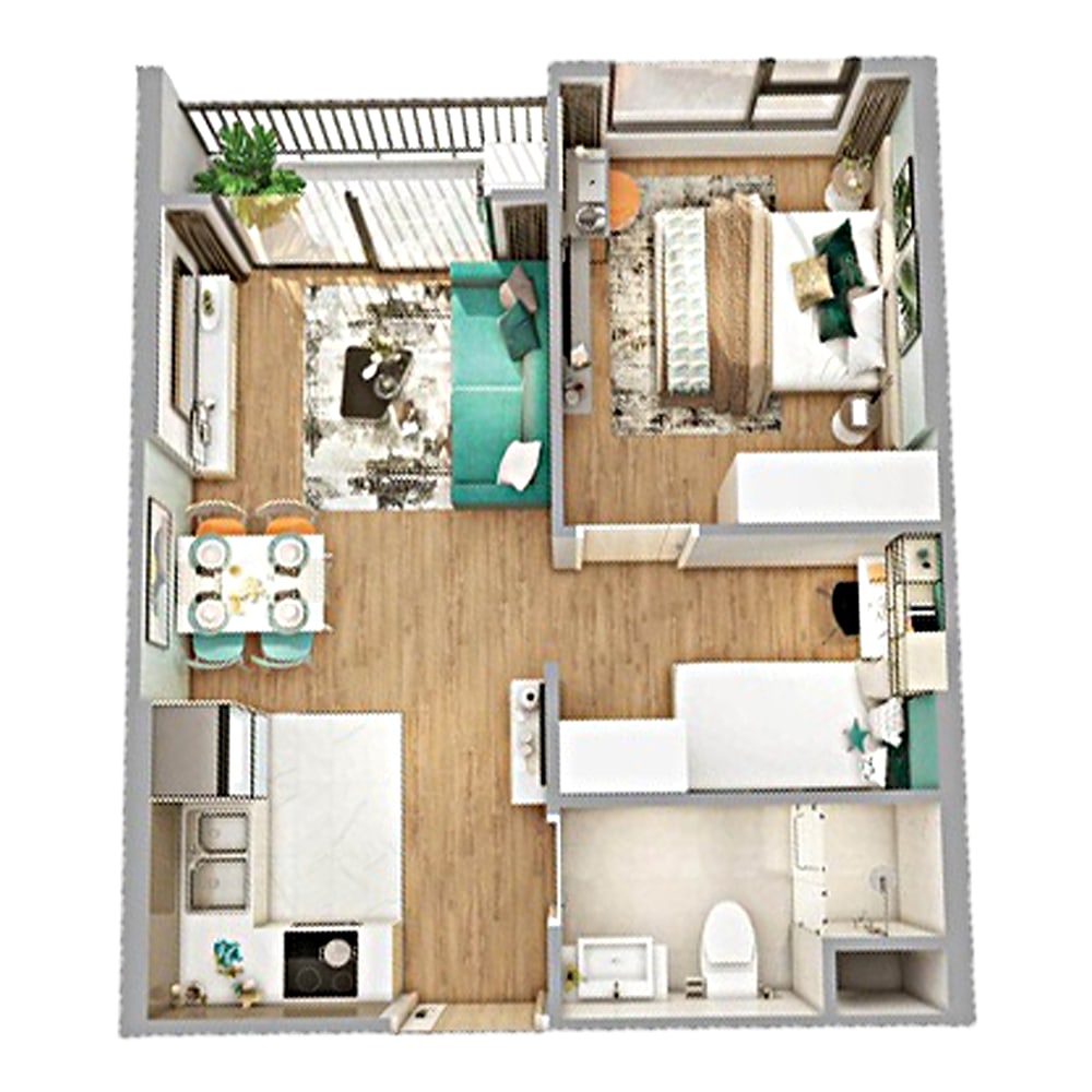 1-BED + layout