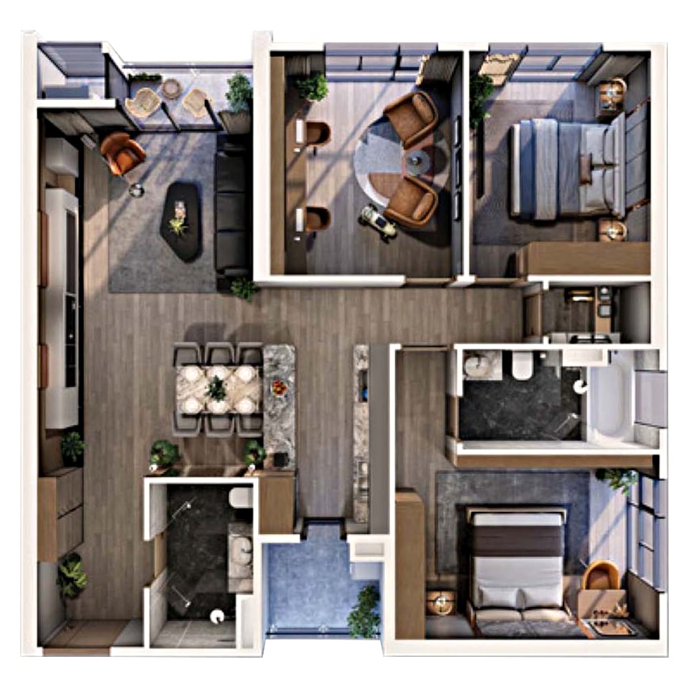 2-BED layout