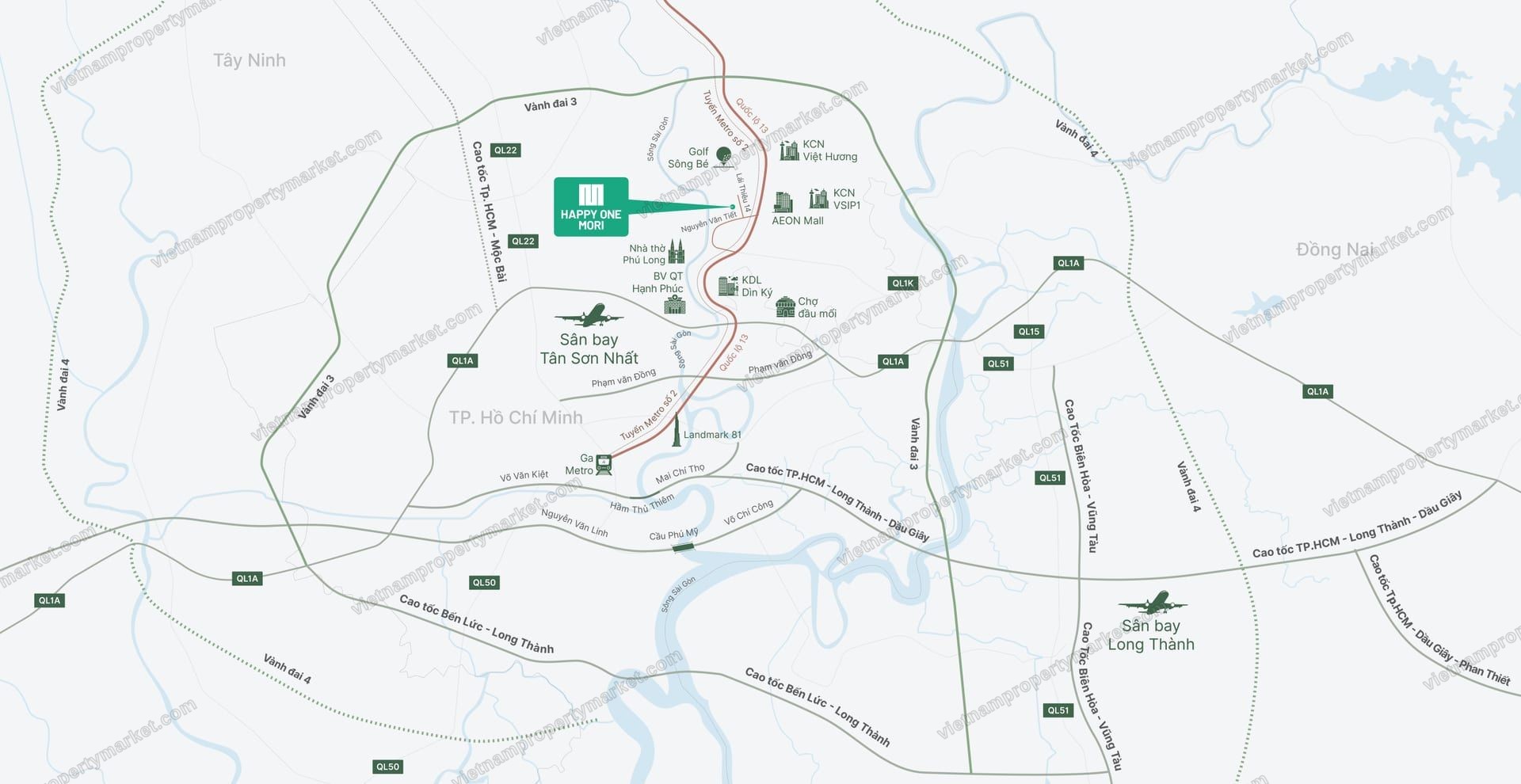Binh Duong regional map
