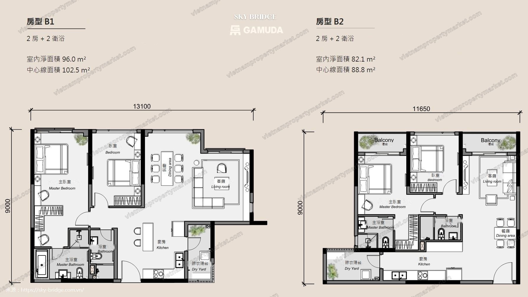 B1、B2 房型 — 兩房
