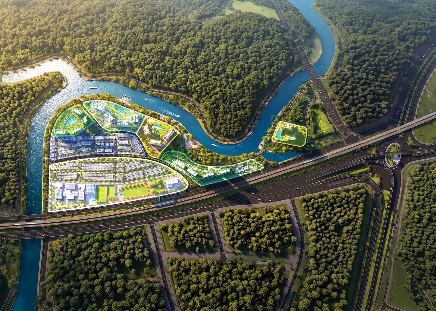 The township in its wider setting, east of the Sai Gon river