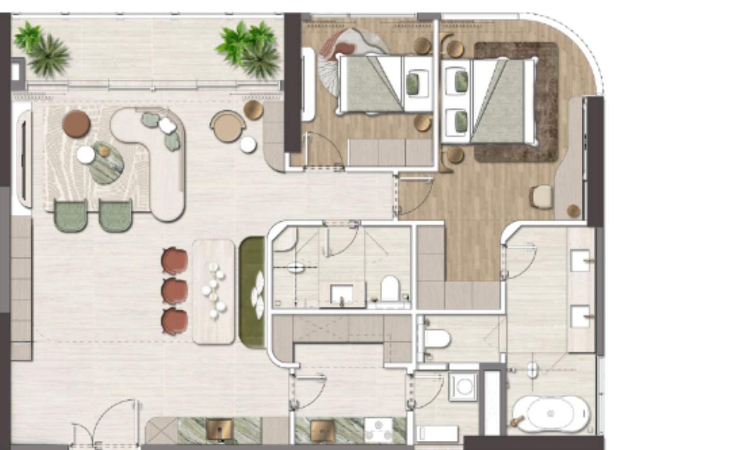 Palm River — 2 bedrooms premium
