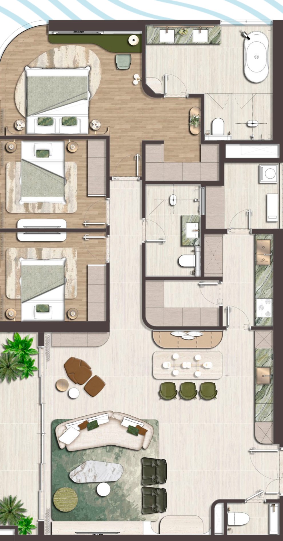 Palm River — 3 bedrooms premium