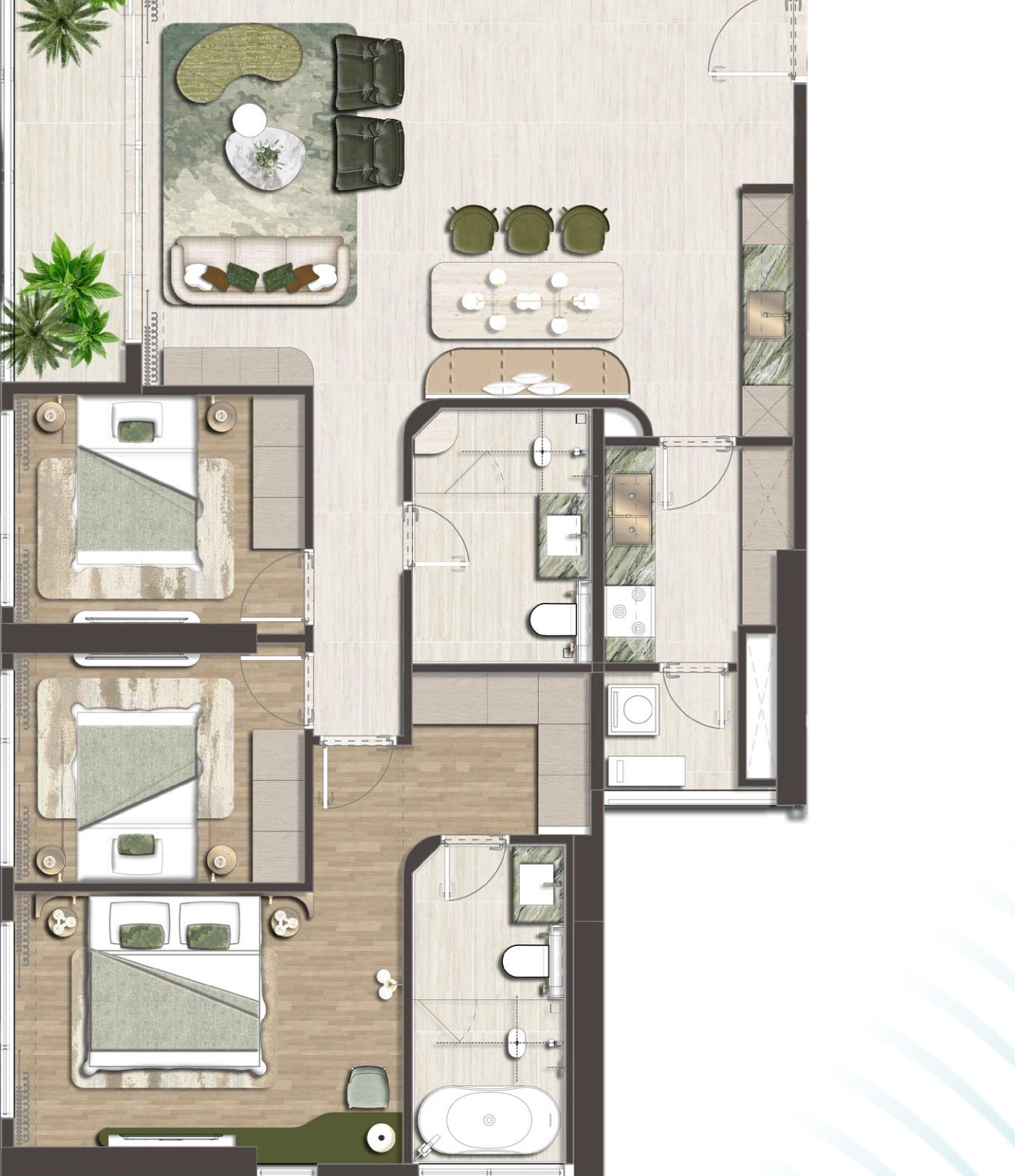 Palm River — 3 bedrooms